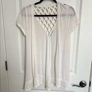 Maurices White Lattice Back Cardigan